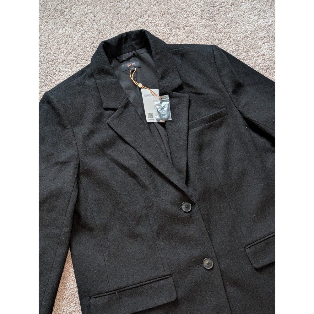 Quince Black Single-Breasted Blazer with Notch Lapel